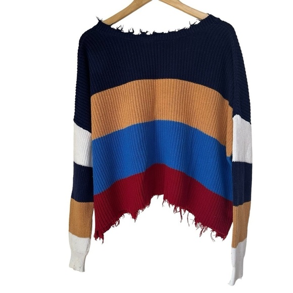 Fate College Ready Colorblock Fall Long Sleeve Sweater, Medium - Picture 4 of 14